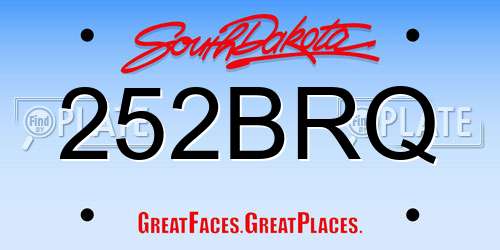 252BRQ South Dakota License Plate