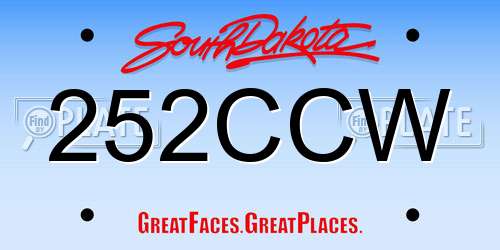 252CCW South Dakota License Plate