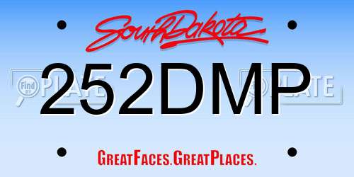 252DMP South Dakota License Plate