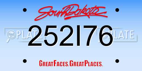 252I76 South Dakota License Plate