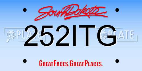 252ITG South Dakota License Plate
