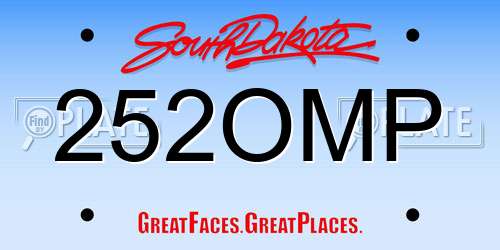 252OMP South Dakota License Plate