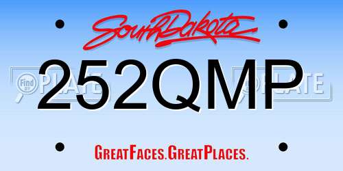 252QMP South Dakota License Plate