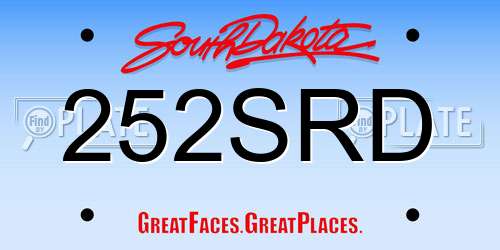 252SRD South Dakota License Plate