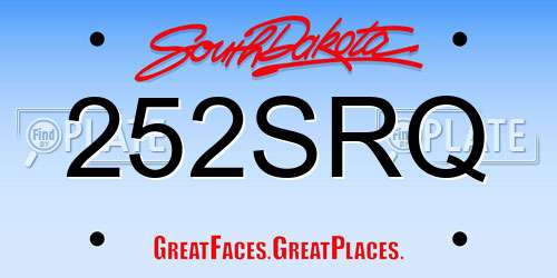 252SRQ South Dakota License Plate