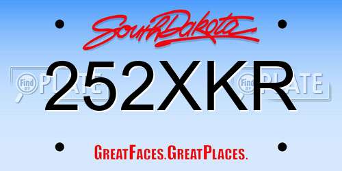 252XKR South Dakota License Plate