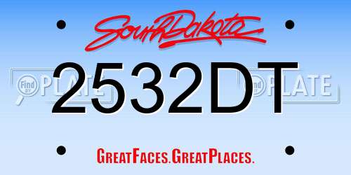 2532DT South Dakota License Plate