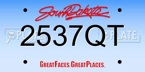 2537QT South Dakota License Plate