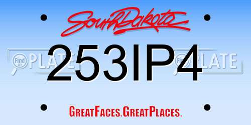 253IP4 South Dakota License Plate