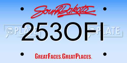 253OFI South Dakota License Plate