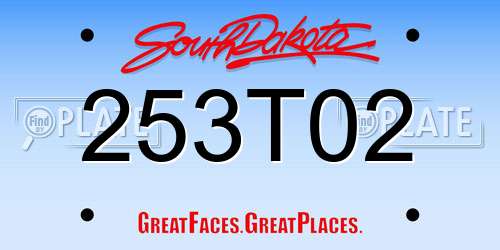253T02 South Dakota License Plate