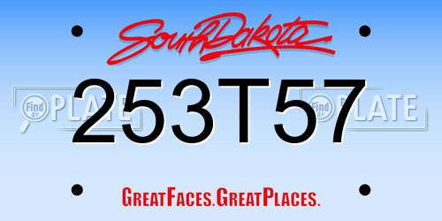 253T57 South Dakota License Plate