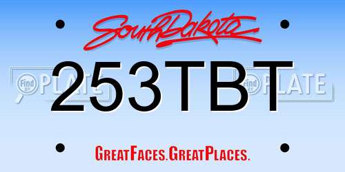 253TBT South Dakota License Plate