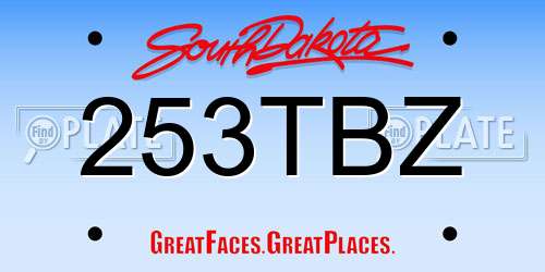 253TBZ South Dakota License Plate