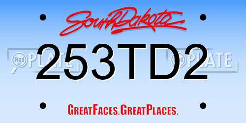 253TD2 South Dakota License Plate