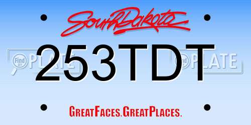 253TDT South Dakota License Plate