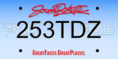 253TDZ South Dakota License Plate