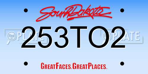 253TO2 South Dakota License Plate