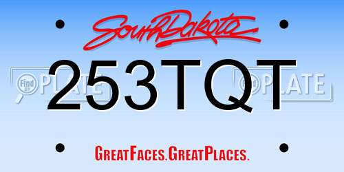 253TQT South Dakota License Plate