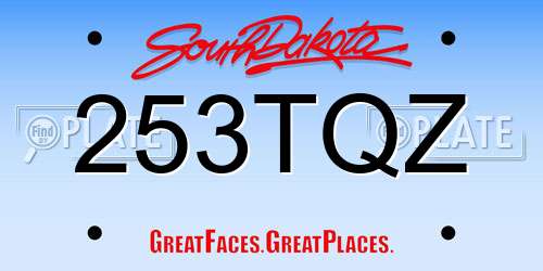 253TQZ South Dakota License Plate