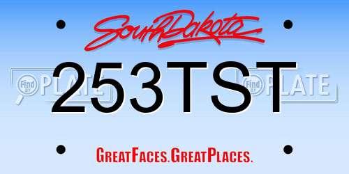 253TST South Dakota License Plate