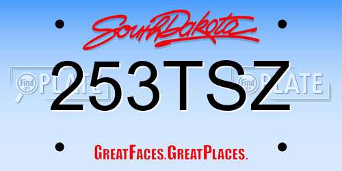 253TSZ South Dakota License Plate