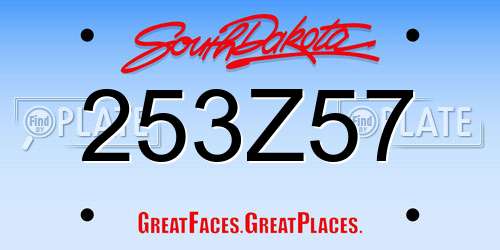 253Z57 South Dakota License Plate