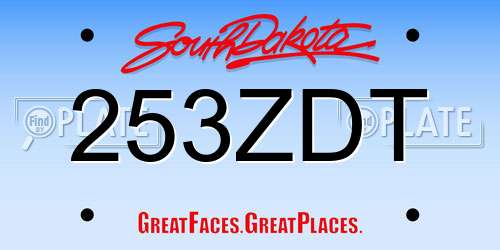 253ZDT South Dakota License Plate