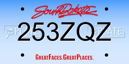 253ZQZ South Dakota License Plate