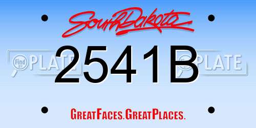 2541B South Dakota License Plate