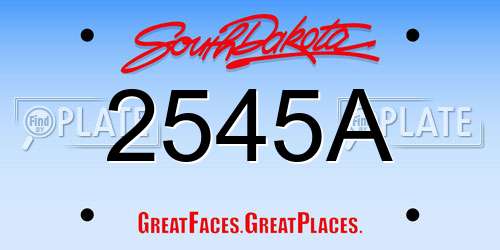 2545A South Dakota License Plate