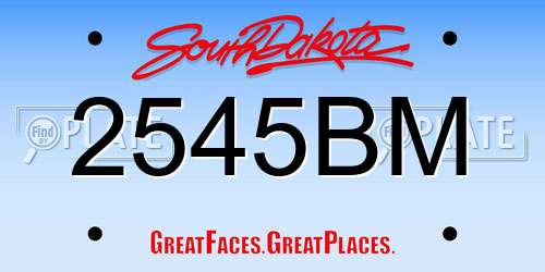 2545BM South Dakota License Plate