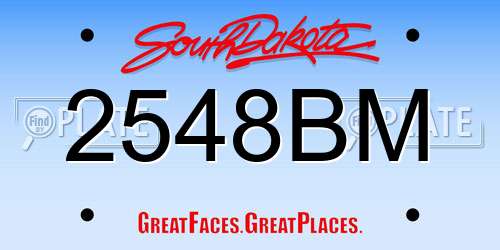 2548BM South Dakota License Plate