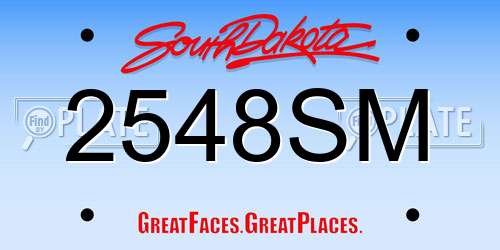 2548SM South Dakota License Plate
