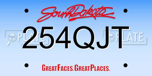 254QJT South Dakota License Plate
