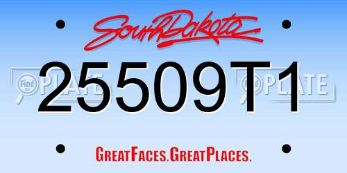 25509T1 South Dakota License Plate