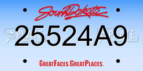 25524A9 South Dakota License Plate