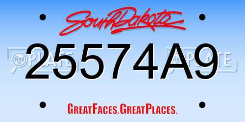25574A9 South Dakota License Plate