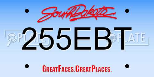 255EBT South Dakota License Plate