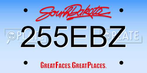 255EBZ South Dakota License Plate