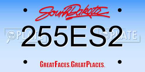 255ES2 South Dakota License Plate
