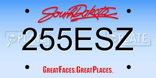 255ESZ South Dakota License Plate