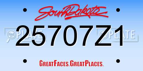 25707Z1 South Dakota License Plate
