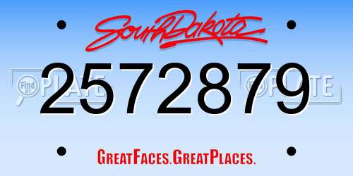 2572879 South Dakota License Plate