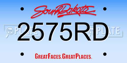 2575RD South Dakota License Plate