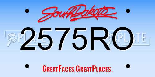 2575RO South Dakota License Plate