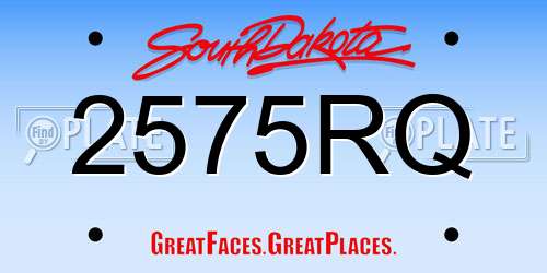 2575RQ South Dakota License Plate