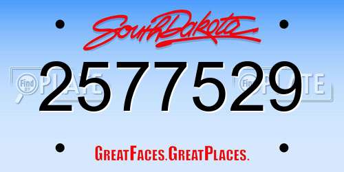2577529 South Dakota License Plate