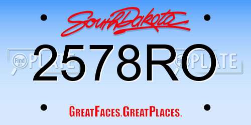 2578RO South Dakota License Plate