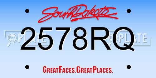 2578RQ South Dakota License Plate